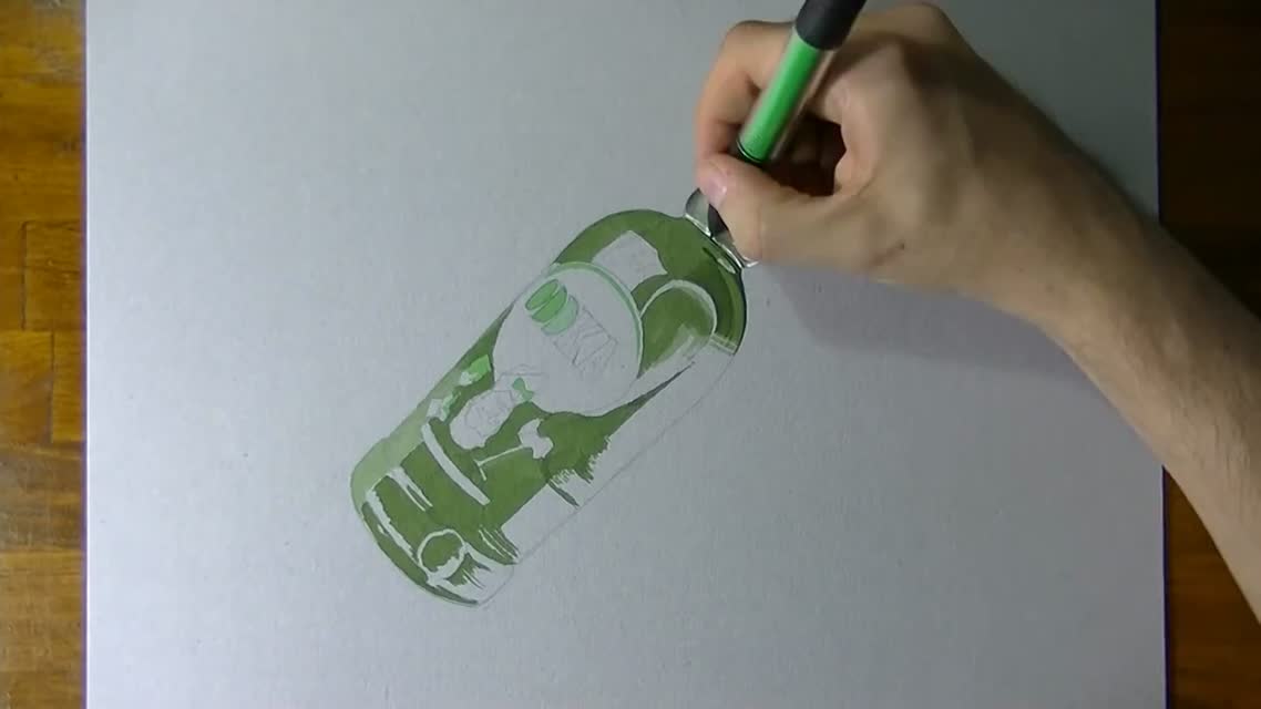 Учимся рисовать бутылку водки :)