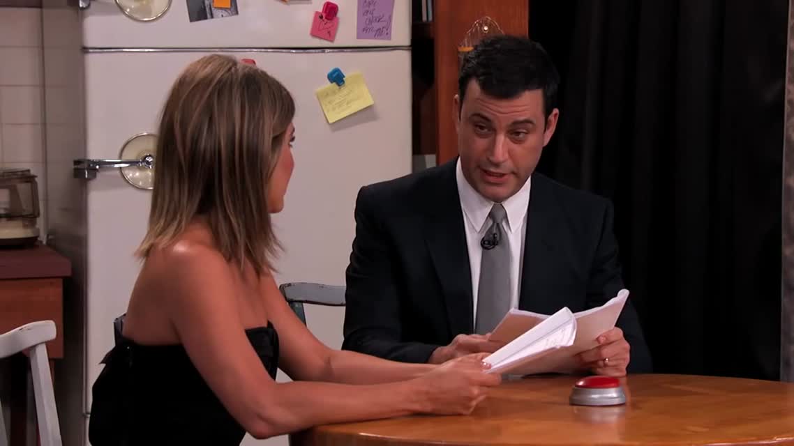 Jennifer Aniston, Courteney Cox, Lisa Kudrow and Jimmy Kimmel in Friends