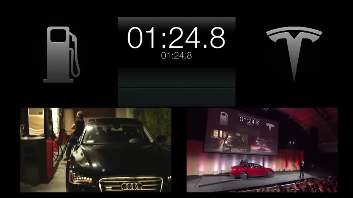 Быстрая зарядка электромобиля TESLAFast Pack Swap Event