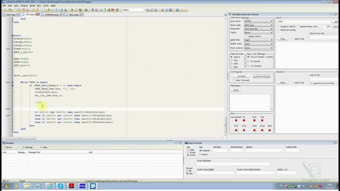 mikroPascal for AVR. Урок 3. Еще раз UART а также немного о прерываниях