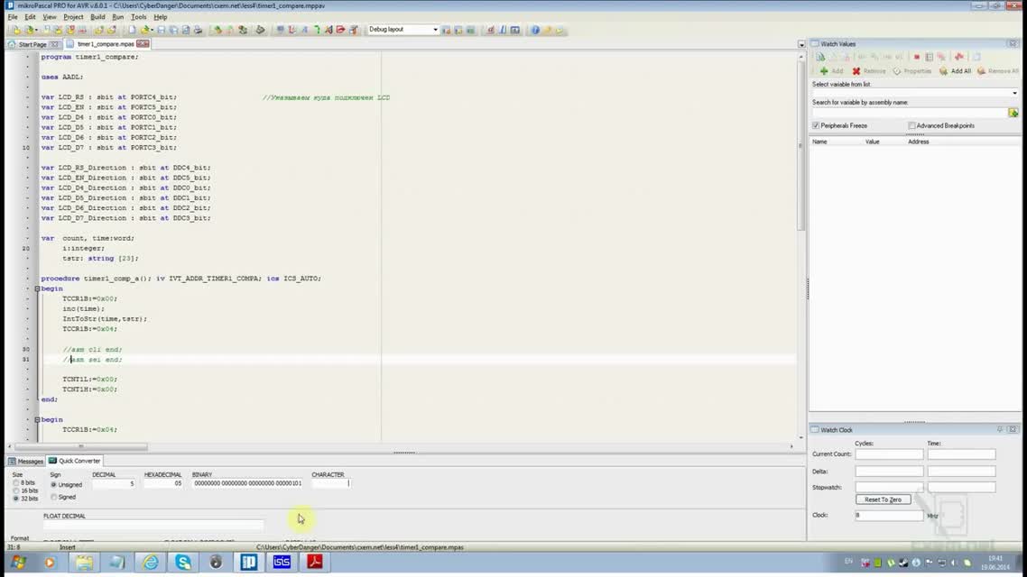 mikroPascal for AVR. Урок 4. Прерывания и таймеры