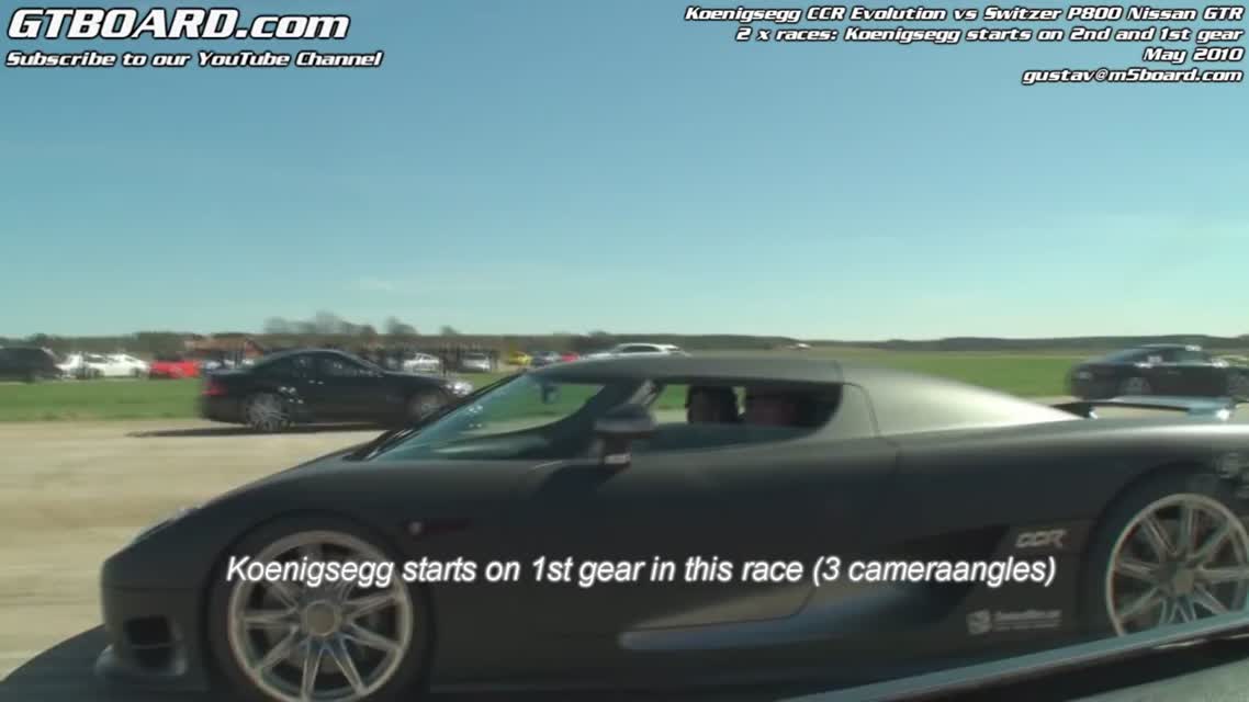 Nissan GTR vs Koenigsegg CCR x 2 Races