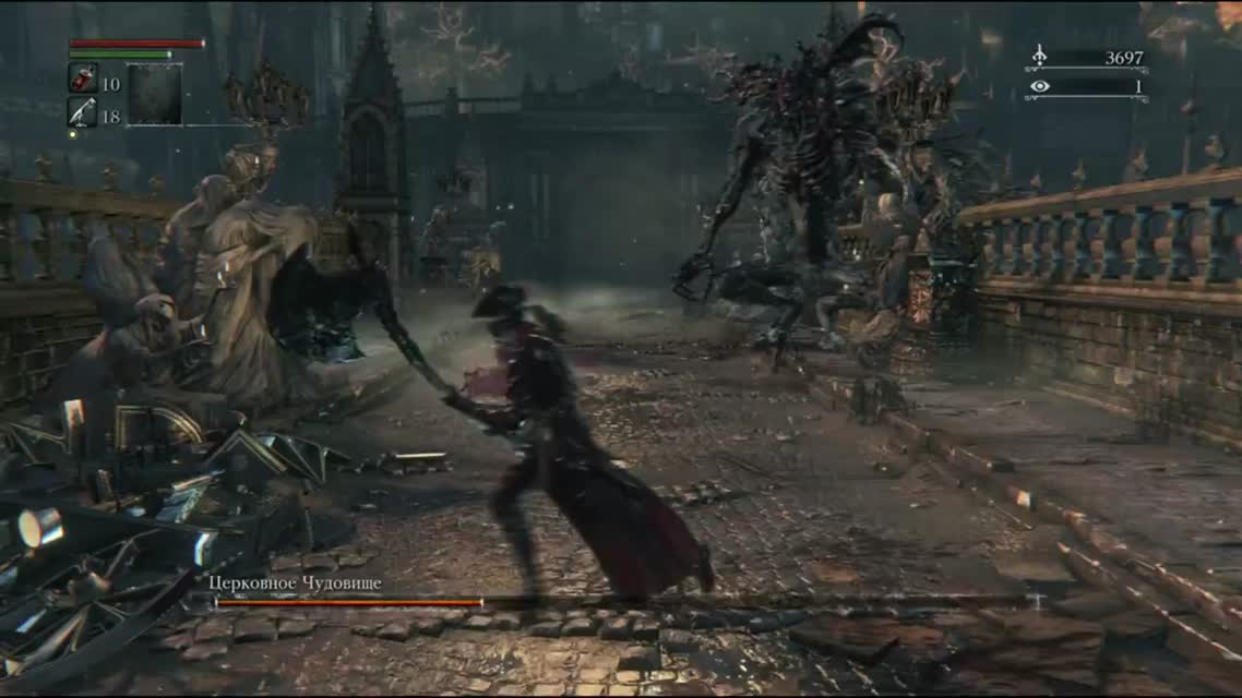 [Bloodborne #4] Церковное чудовище БОСС1 И меч-молот!!!