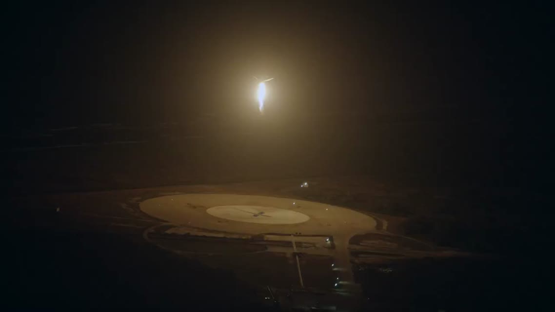 Falcon 9 First Stage Landing - From Helicopter