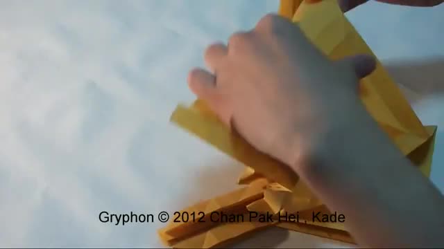 How to fold Origami Gryphon 摺紙獅鷲教學  32x32 Box-pleating  ( Kade Chan )