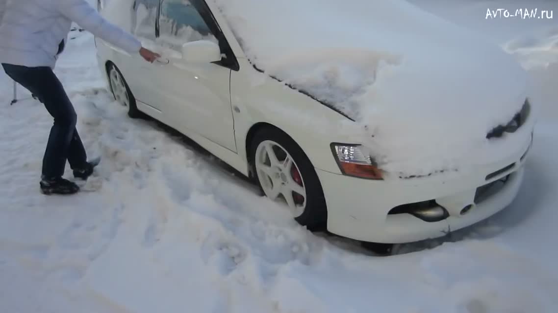 Заводим 500-сильный EVO после 2-ух недельного простоя на морозе