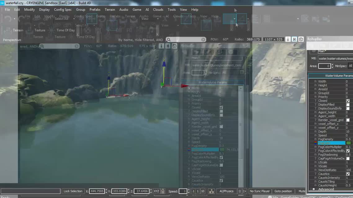 CryEngine Waterfall (Водопад, пробное видео)