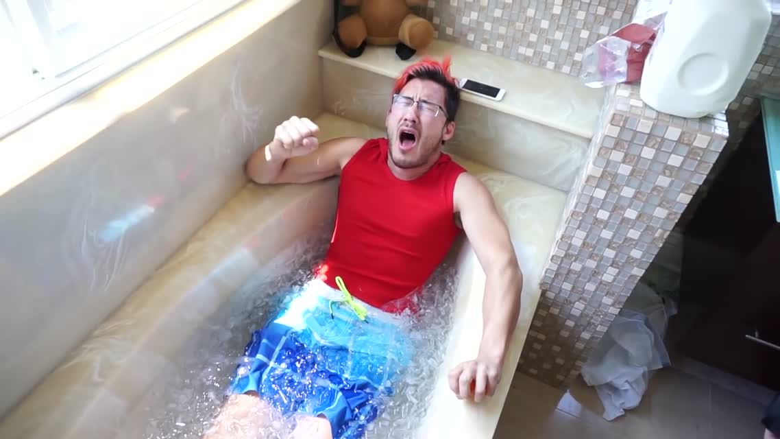MARKIPLIER EATS 13 HABANEROS ICE BATH | Fire and Ice Challenge
