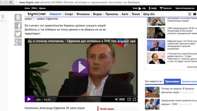 Ефремов - я финансирую сепаратизм