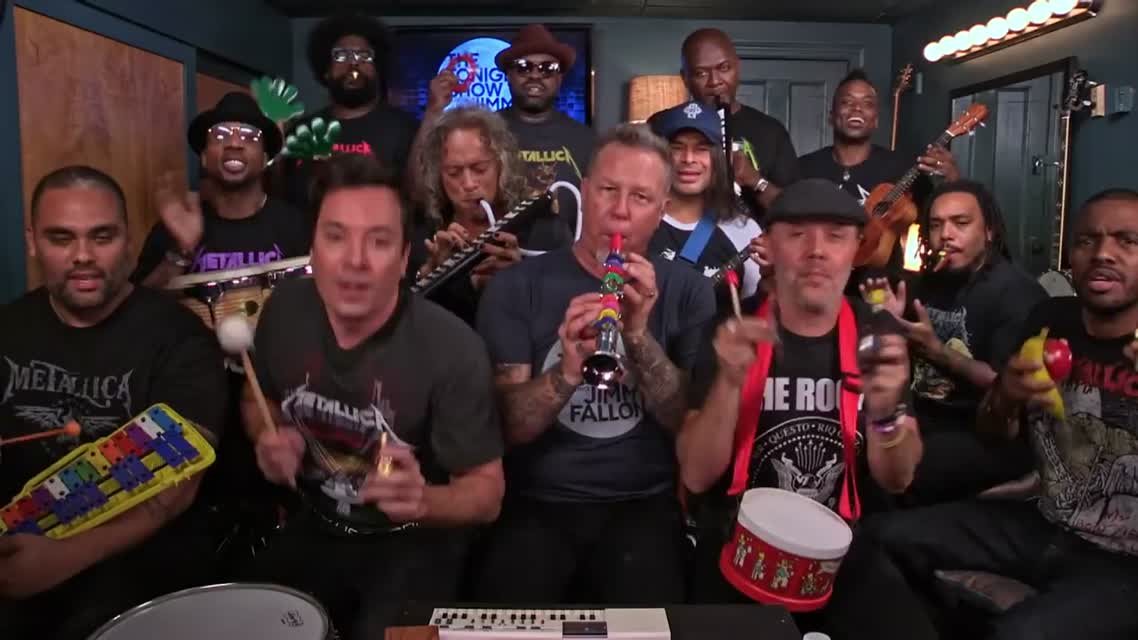 Jimmy Fallon, Metallica & The Roots Sing Enter Sandman (Classroom Instruments)