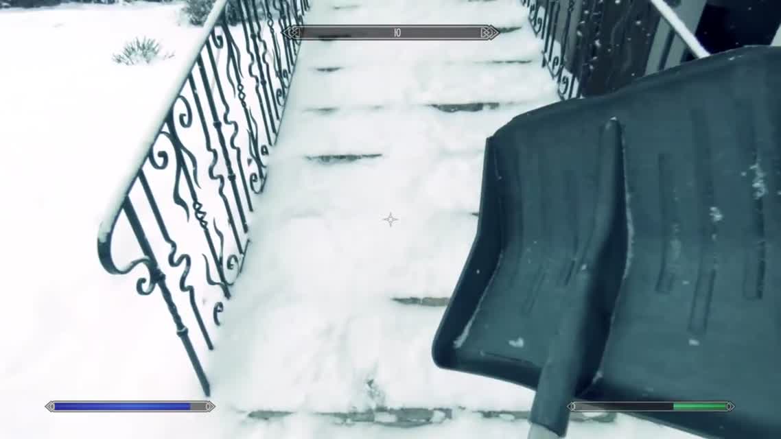 Skyrim в реальной жизни - Снегочист